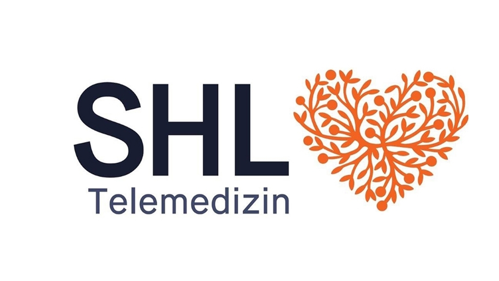 Logo SHL Telemedizin. Ein Herz aus orangenen Ästen neben dem Schriftzug SHL Telemedizin