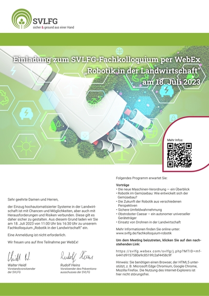 Vergrößerung des Bildes für Einladungsschreiben zum Fachkolloquium „Robotik in der Landwirtschaft“ per WebEx.