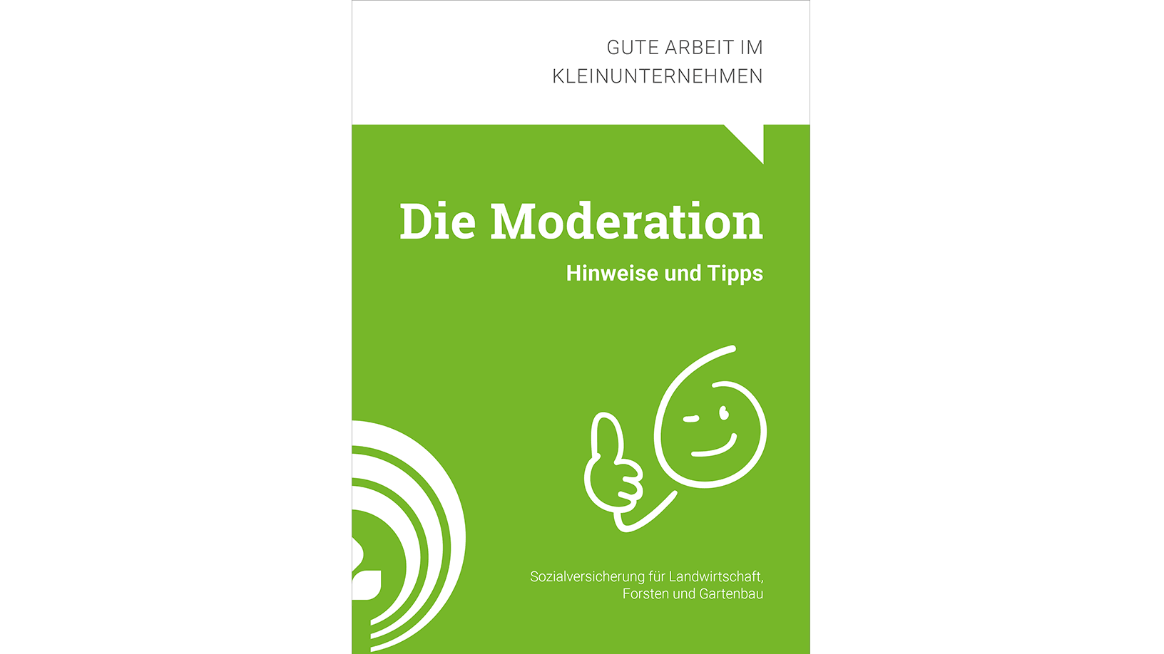 Titel der Broschüre "Die Moderation"